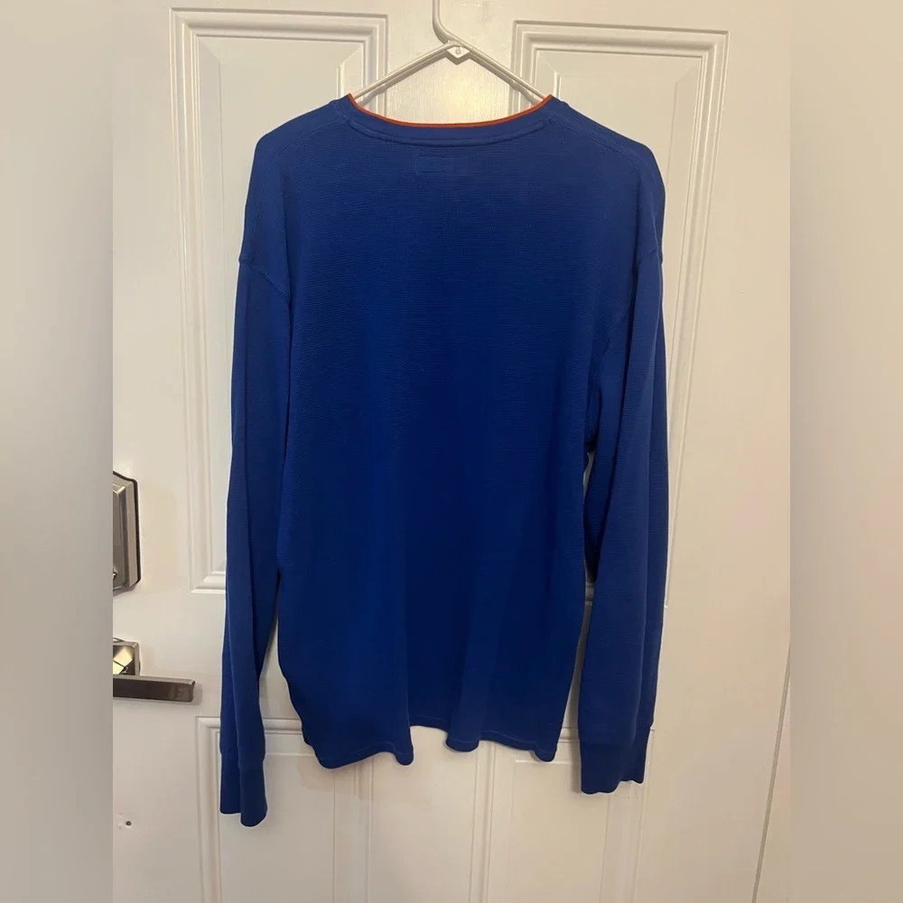 Polo Ralph Lauren Royal Waffle-knit long-sleeve Crew with orange trim XXL